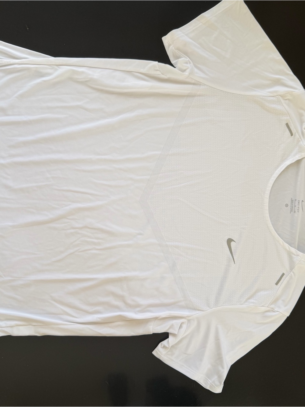 Nike White Short-Sleeve Athletic Dri-FIT Tee running shirt